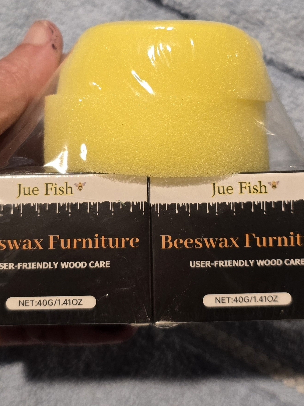 Yellow Beeswax Furniture Sponge - Wood Care Applicator